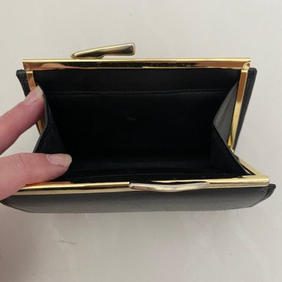 VINTAGE Hartmann Black Leather Kisslock Wallet Coin Purse - Picture 7 of 15